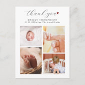 Elegant Script 4 Foto Baby shower Bedankt Briefkaart (Voorkant)