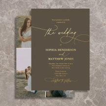 Elegant Script 4 Foto Bruiloft Bruin