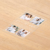 Elegant Script 4 Fotobruiloft Bewaar de datum Acryl Uitnodigingen (Laagn)