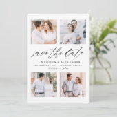 Elegant Script 4 Fotocollage Save The Date (Staand voorkant)