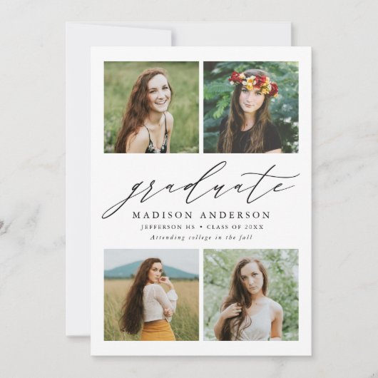 Elegant Script 4 Fotogradatie Partij Kaart (Voorkant)