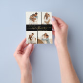 Elegant Script 4 Photo Collage Kerstbrochure Flyer (Hand)