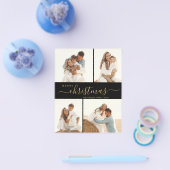 Elegant Script 4 Photo Collage Kerstbrochure Flyer (Enkel)