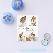 Elegant Script 4 Photo Collage Kerstbrochure Flyer (Enkel)