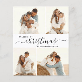 Elegant Script 4 Photo Collage Kerstbrochure Flyer
