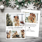 Elegant script 4 Photo Collage Kerstmis Feestdagenkaart