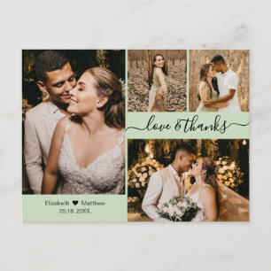 Elegant script 4 Photo Collage Weddenschap Harteli Briefkaart