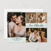 Elegant script 4 Photo Collage Weddenschap Harteli Briefkaart (Voorkant / Achterkant)