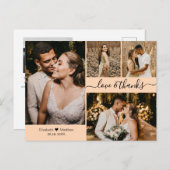 Elegant script 4 Photo Collage Weddenschap Harteli Briefkaart (Voorkant / Achterkant)