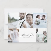 Elegant script 4 Photo Collage Wedding Bedankkaart (Voorkant)