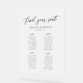 Elegant Script 4 tafel Zitting Grafiek Acryl Teken Bord (Hoek)