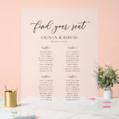 Elegant Script 4 tafel Zitting Grafiek Acryl Teken Bord (Huwelijk)