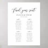 Elegant Script 4 Tafels Welkom Zittingkaart Poster (Voorkant)