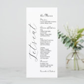 Elegant Script 4x9" Bruids Tafel Menu (Staand voorkant)