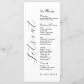 Elegant Script 4x9" Bruids Tafel Menu (Voorkant)