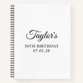 Elegant Script 50e verjaardag Gast Notitieboek (Voorkant)