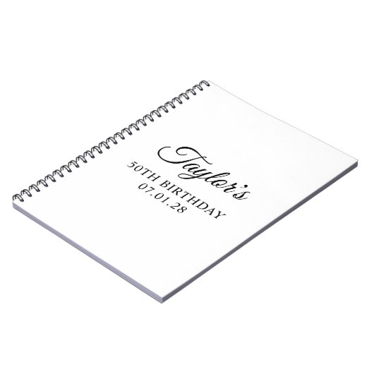 Elegant Script 50e verjaardag Gast Notitieboek (Linkerzijde)