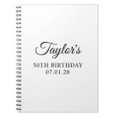 Elegant Script 50e verjaardag Gast Notitieboek (Voorkant)