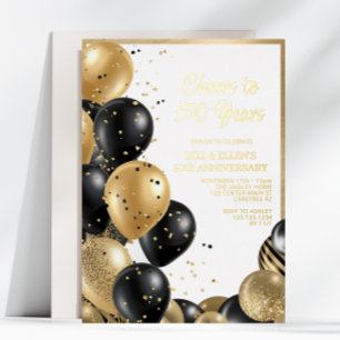 Elegant Script 50ste huwelijksjubileum Folie Uitnodiging