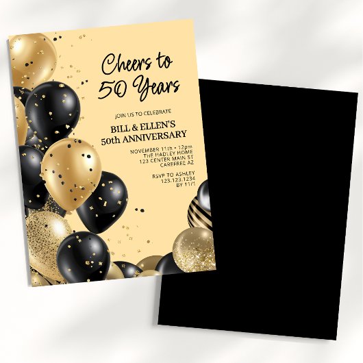 Elegant Script 50ste huwelijksjubileum Kaart