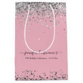 Elegant Script 50th Birthday Party Medium Cadeauzakje (Voorkant)