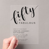 Elegant Script 50th Verjaardag Acryl Uitnodigingen (Insitu (Draagbaar))