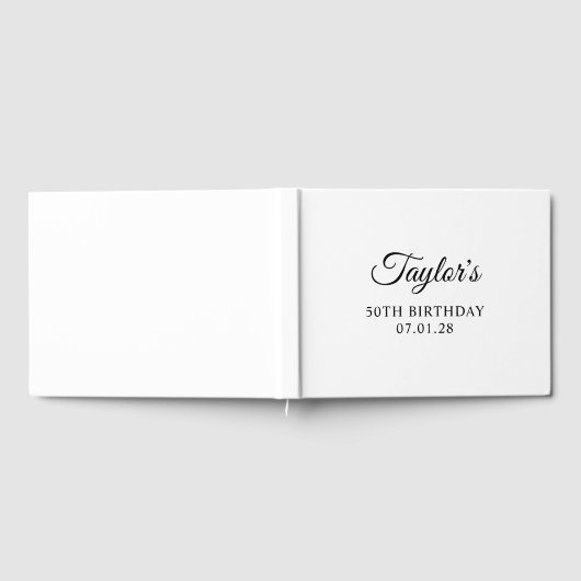 Elegant Script 50th Verjaardag Gastenboek (Volledig)