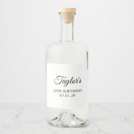 Elegant Script 50th Verjaardag Likeurfles Etiket