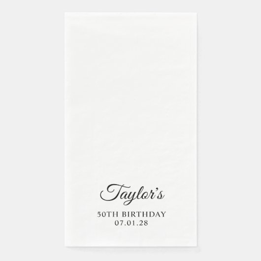 Elegant Script 50th Verjaardag Servet (Voorkant)