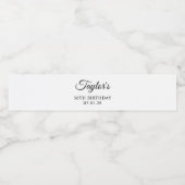 Elegant Script 50th Verjaardag Waterfles Etiket (Enkel label)
