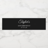 Elegant Script 50th Verjaardag Waterfles Etiket (Enkel label)