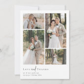 Elegant Script 5 Fotocollage Bruiloft Bedankkaart (Voorkant)