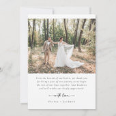 Elegant Script 5 Fotocollage Bruiloft Bedankkaart (Achterkant)