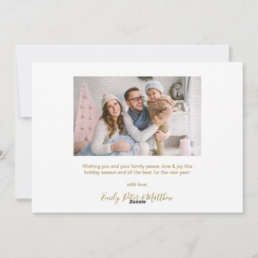 Elegant Script 5 Fotocollage Kerst Kaarten (Achterkant)