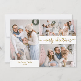 Elegant Script 5 Fotocollage Kerst Kaarten