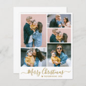 Elegant script 5 Photo Collage Kerstmis (Voorkant / Achterkant)