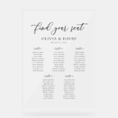 Elegant Script 5 tafel Zitting Grafiek Acryl Teken Bord (Voorkant)