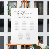 Elegant Script 5 Tafels Welkom Zitschema Poster