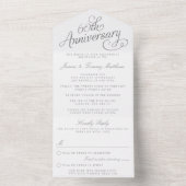 Elegant Script 60e diamanten bruiloft jubileum All In One Uitnodiging (Binnen)