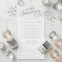 Elegant Script 60e diamanten bruiloft jubileum