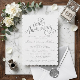 Elegant Script 60e Diamanten Huwelijksjubileum Kaart