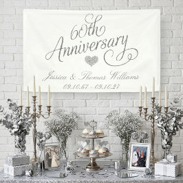 Elegant Script 60e Diamanten Huwelijksjubileum Spandoek