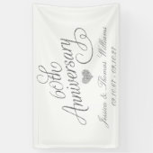Elegant Script 60e Diamanten Huwelijksjubileum Spandoek (Verticaal)