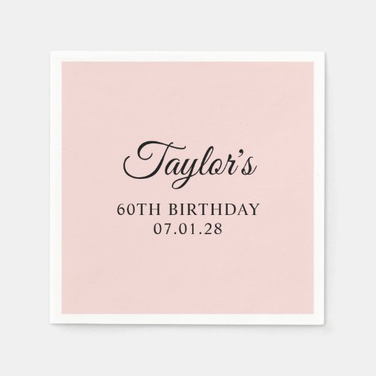 Elegant Script 60ste verjaardag Servet (Voorkant)