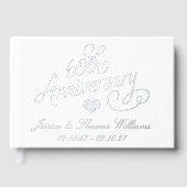 Elegant Script 60th Diamond Wedding Anniversary Gastenboek (Voorkant)