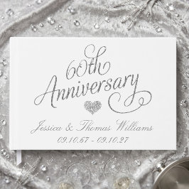 Elegant Script 60th Diamond Wedding Anniversary Gastenboek