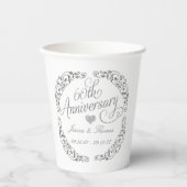 Elegant Script 60th Diamond Wedding Anniversary Papieren Bekers (Voorkant)