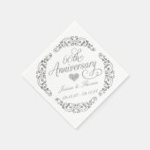 Elegant Script 60th Diamond Wedding Anniversary Servet (Hoek)