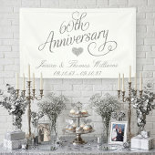 Elegant Script 60th Diamond Wedding Anniversary Spandoek
