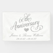 Elegant Script 60th Diamond Wedding Anniversary Spandoek (Horizontaal)